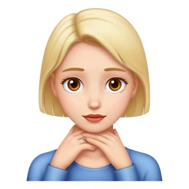 a girl with hands on her neck sticker