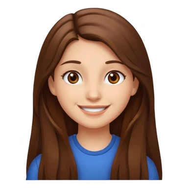 girl long hir brwon and ayes brown sticker