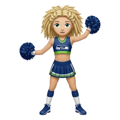 Blonde dreadlocks , blue eyes , cheerleader , full body , Seattle Seahawks sticker