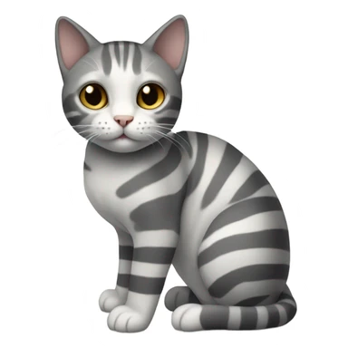 Cat with white belly and grey stripes  sticker