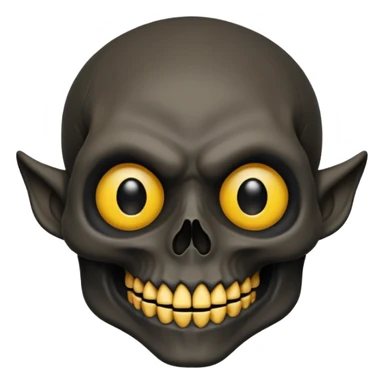 human skull face troll emojie used in ticktock reels. black in colour sticker