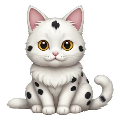 um gato branco com manchas pretas [não manchas pequenas] sticker