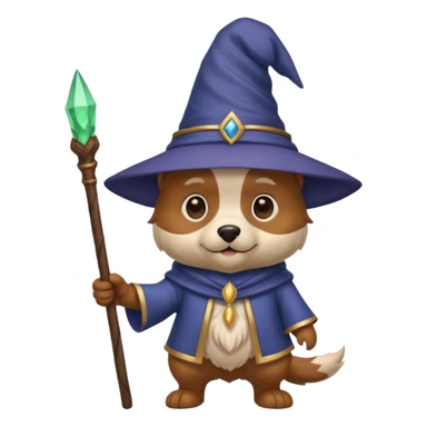 Dog wizard sticker