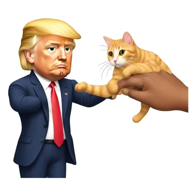 Donald Trump grabbing a cat sticker
