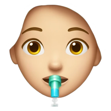 A asthmatic girl with breathing pump sticker