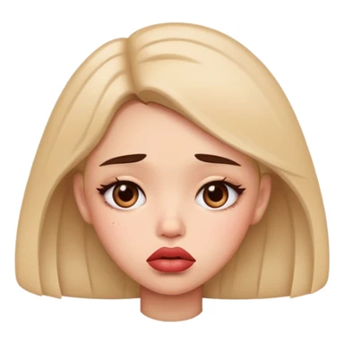 sad girl with lips bigger than her face sticker