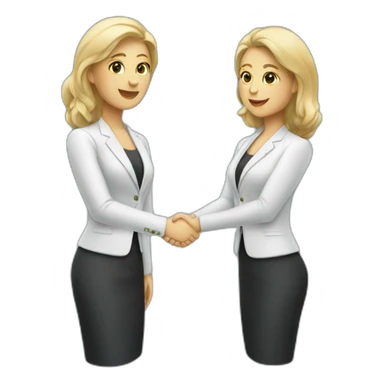 two white business women shaking hands sticker