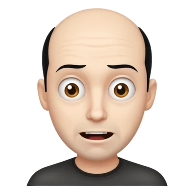 A balding person whos crazy and canadian and has black hair and is white sticker