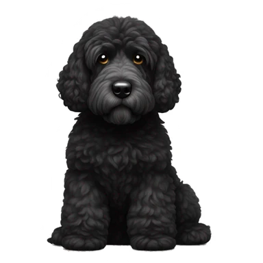 completely black with white tiny spot on head portuguese water dog sticker