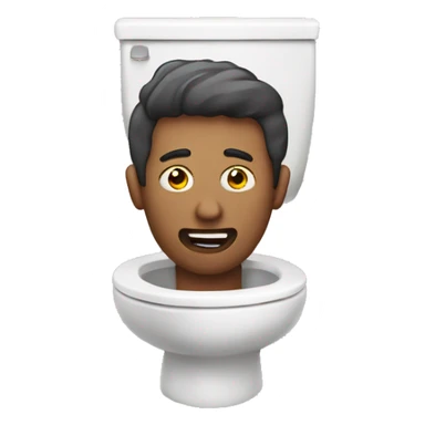A man in a toilet but his head pops out sticker