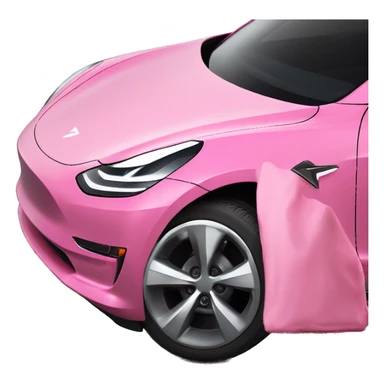 Pink Tesla model 3 side close up sticker
