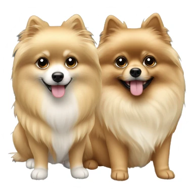 2 pomeranias blond and brunet sticker