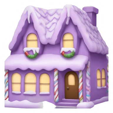 Cosy light purple gingerbread house  sticker