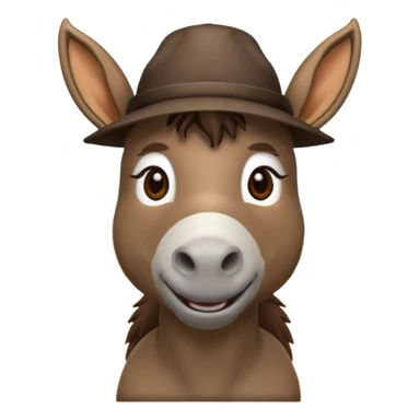 donkey with hat sticker