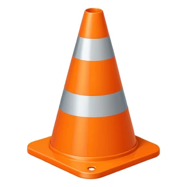 realistic orange construction cone sticker