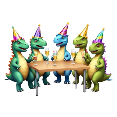 office dinosaurs celebrating birthday sticker