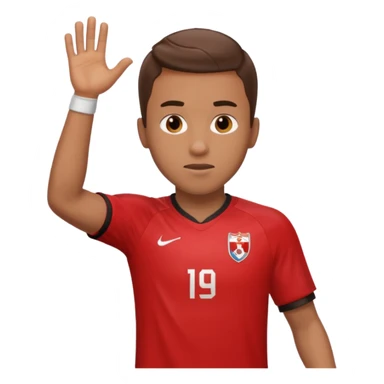 man soccer player with red jersey sticker