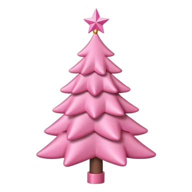 White Christmas tree with pink ornaments & pink topper sticker