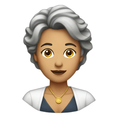 mujer mayor pelo corto contando sticker