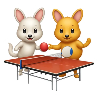 deux animaux qui jouent au ping pong sans la table sticker