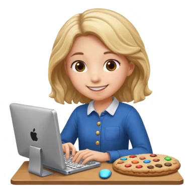 cookie clicker addict girl at computer sticker