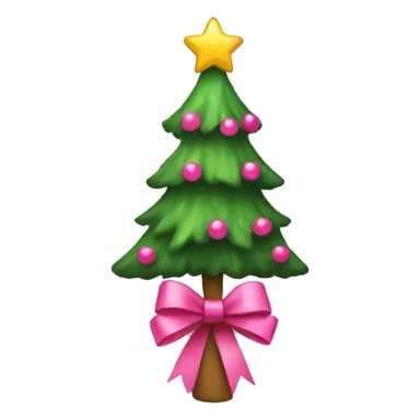 The Christmas tree with pink bows  sticker