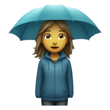 Girl under rain  sticker