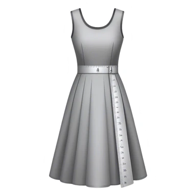 Icon for Fashion Design: a dress pattern with measurements, a ruler and a pencil. The icon should represent the process of designing clothing with a focus on precision and tailoring. Transparent background. sticker