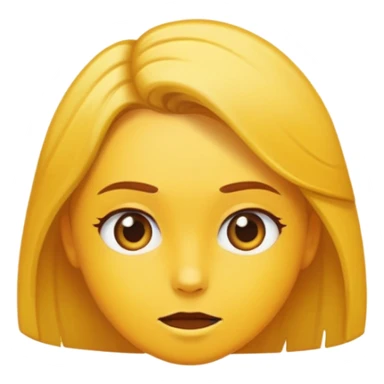 una cara amarilla mirando hacia arriba a la derecha mientras se acaricia el pelo sticker