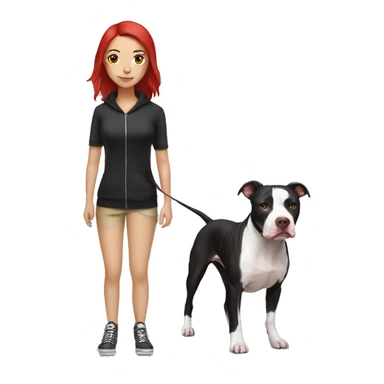 Black and white pitbull with red head girl owner sticker