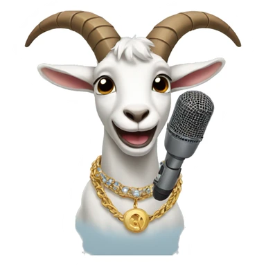 goat with a necklace singing with a microphone  sticker