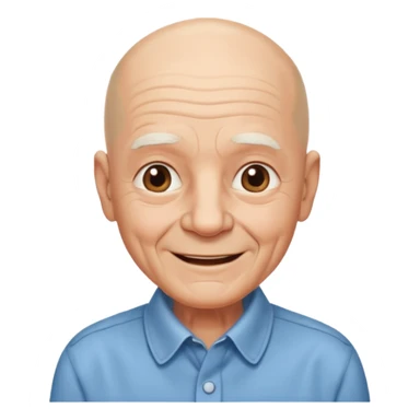 bald elderly with shirt sticker
