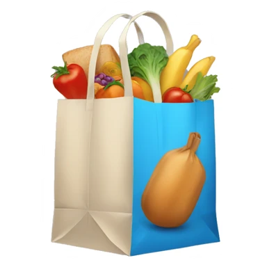Shopping bag with food sticker