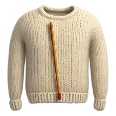 half knit sweater with knitting needles sticker