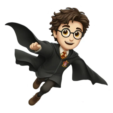 harry potter volando por el cielo sticker