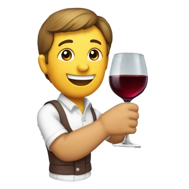 Drinking wine from decanter sticker