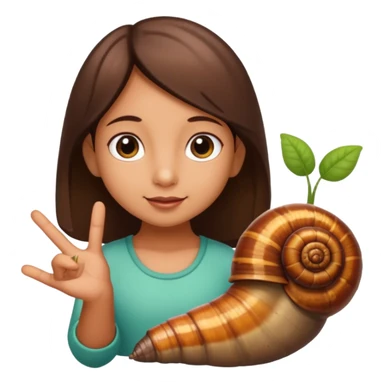 Little Latina girl and a garden snail and earthworms  sticker