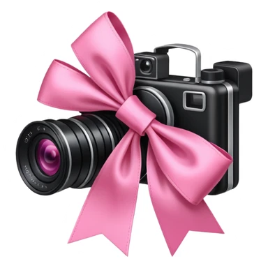 pink bow and camera sticker