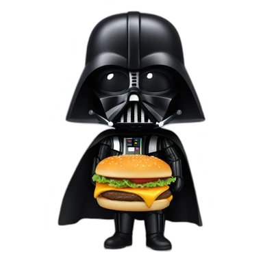 Darth vader holding a cheeseburger sticker