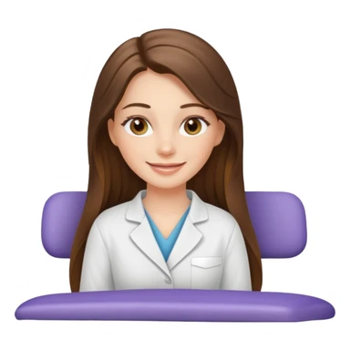 smiling white long brunette hair girl with hazel eyes on massage table sticker