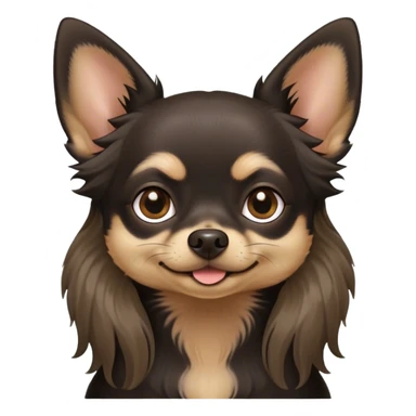 Black Chihuahua long hair sticker