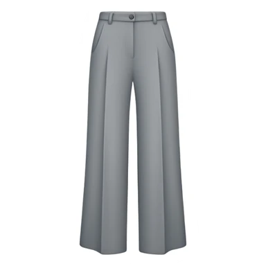 only gray wide leg pants, flat product photography, plain garment item isolated on white, no human elements, no limbs, just the pants sticker
