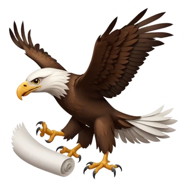 Eagle drag a roll of paper in his legs sticker