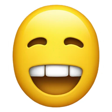 smiling emoji with yellow bone in his mouth  sticker