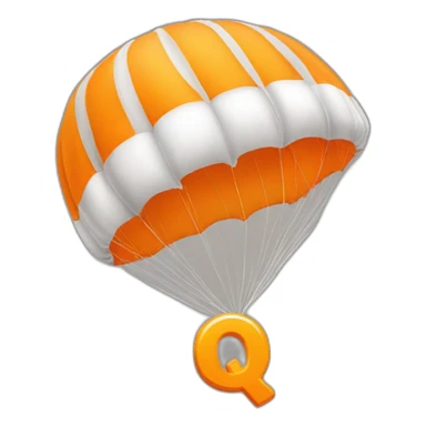 orange letter Q to which the parachute is attached sticker