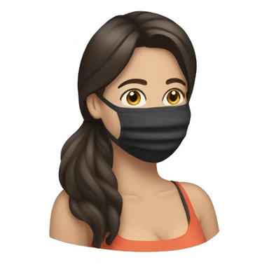 brunette woman putting on a face mask sticker