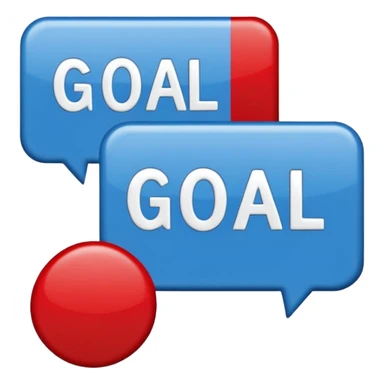 Word “Goal” sign comic style blue (#00A3E0) and red (#F9423A)  sticker