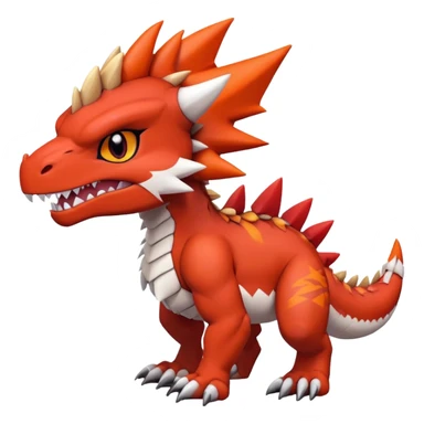 Cute Baby Chibi Guilmon-Tyrantrum-Tyrunt-hybrid (full body) sticker