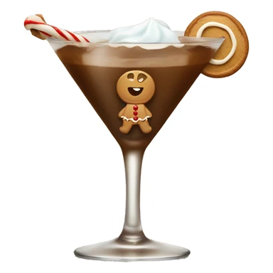 Tiny Gingerbread man in a gingerbread martini sticker