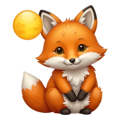 Baby fox carrying a sun ☀️🦊 sticker